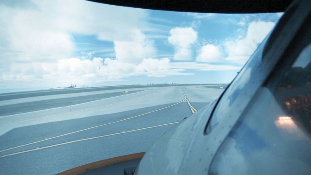 Let v simulátoru dopravního letadla DC-9