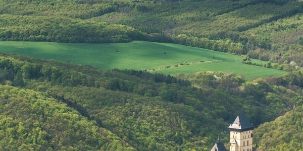 Let vrtulníkem nad Karlštejn